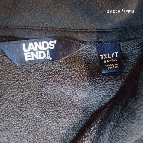 Lands End Mens 3XL/T Charcoal Gray Half-Zip Fleece Pullover Cozycore  Soft - Picture 2 of 6